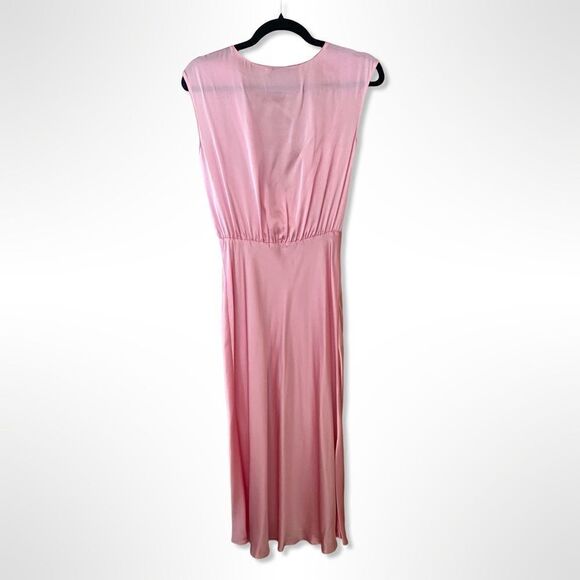 Amanda Uprichard Mathews Flamingo dress pink feel slip Sz S Revolve Flaw - Picture 8 of 14